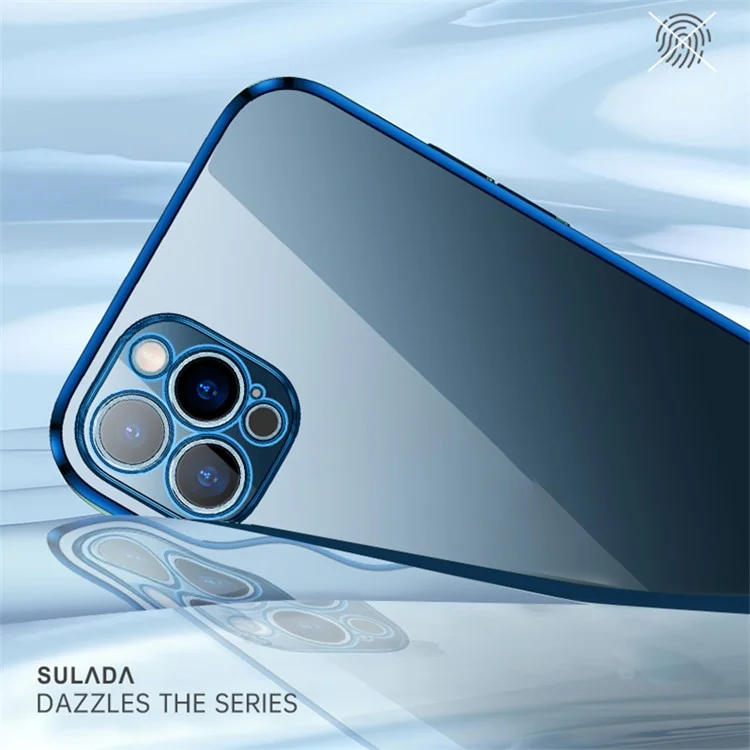 Sulada All-Round Protetive Electrowling Case Scratch-Proof Back Cover Shell Para IPhone 13 6.1 Polegadas - Azul