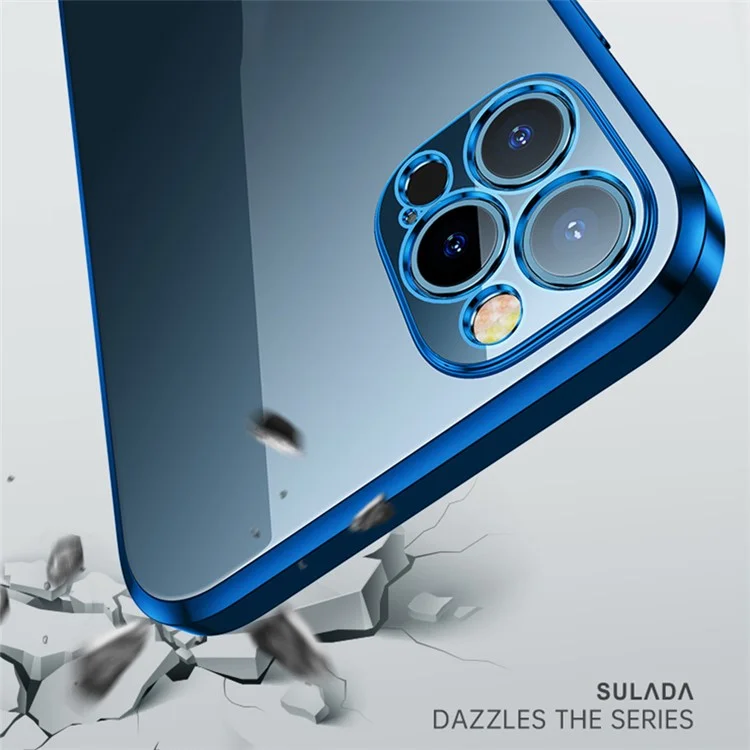 Sulada All-Round Protetive Electrowling Case Scratch-Proof Back Cover Shell Para IPhone 13 6.1 Polegadas - Azul