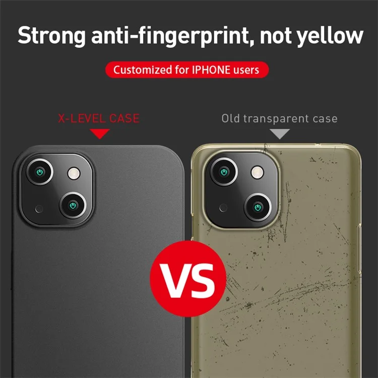 X-LEVEL Guardian Series Funda de TPU Mate Delgada y Ligera para Protección de iPhone 13 6.1 pulgadas - Negro