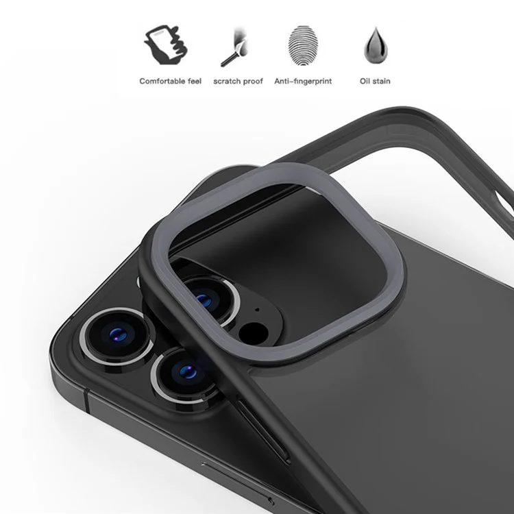 Scratch Resistant PC+TPU Hybrid Case Mobile Phone Back Cover Shell for iPhone 13 Pro Max 6.7 inch - Black
