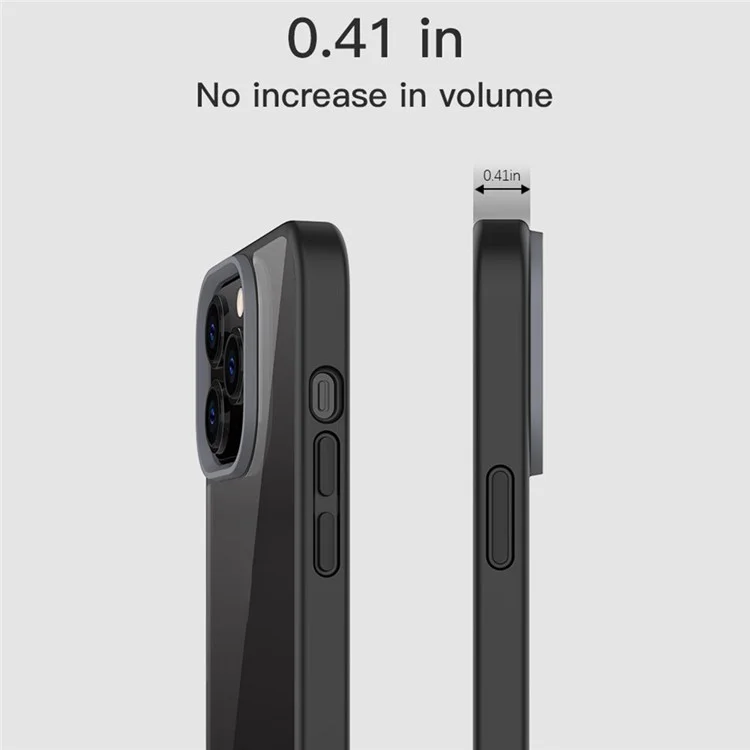 Scratch Resistant PC+TPU Hybrid Case Mobile Phone Back Cover Shell for iPhone 13 Pro Max 6.7 inch - Black