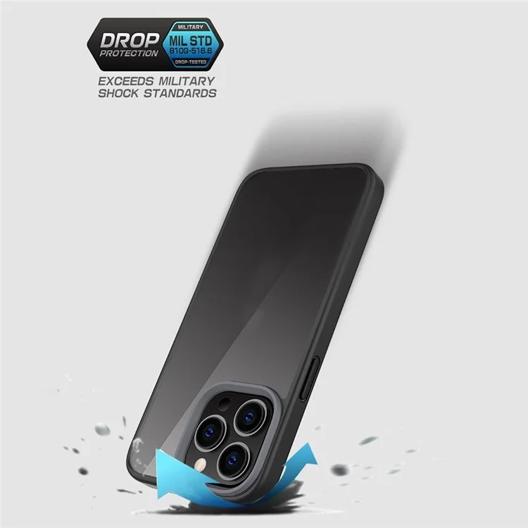Scratch Resistant PC+TPU Hybrid Case Mobile Phone Back Cover Shell for iPhone 13 Pro Max 6.7 inch - Black