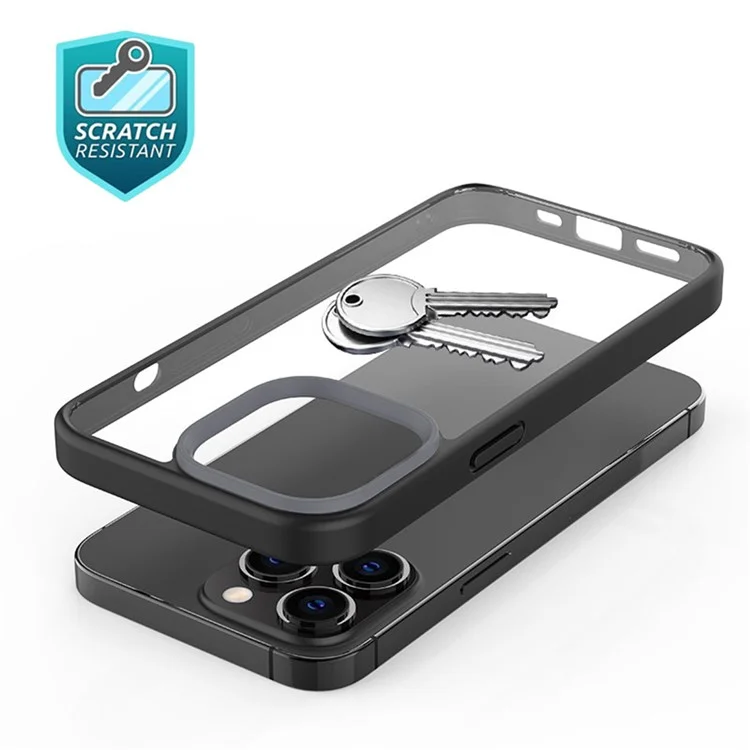 Scratch Resistant PC+TPU Hybrid Case Mobile Phone Back Cover Shell for iPhone 13 Pro Max 6.7 inch - Black