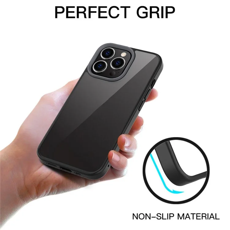 Scratch Resistant PC+TPU Hybrid Case Mobile Phone Back Cover Shell for iPhone 13 Pro Max 6.7 inch - Black