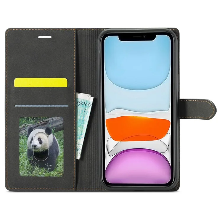 Forwenw F1 Série Fashion Style Résistant à la Peau en Cuir Étui en Cuir Pour Iphone 13 Pro 6,1 Pouces - le Noir