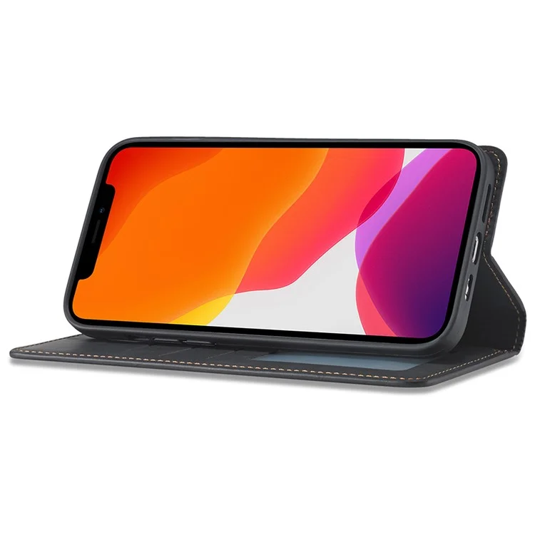 Forwenw Fantasy-Serie Stilvolle Seidige Touch-Leder-Brieftasche Telefon Shell Für IPhone 13 6,1 Zoll - Schwarz