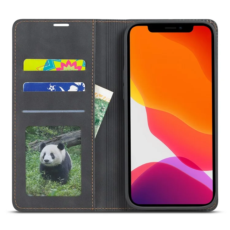 Forwenw Fantasy-Serie Stilvolle Seidige Touch-Leder-Brieftasche Telefon Shell Für IPhone 13 6,1 Zoll - Schwarz