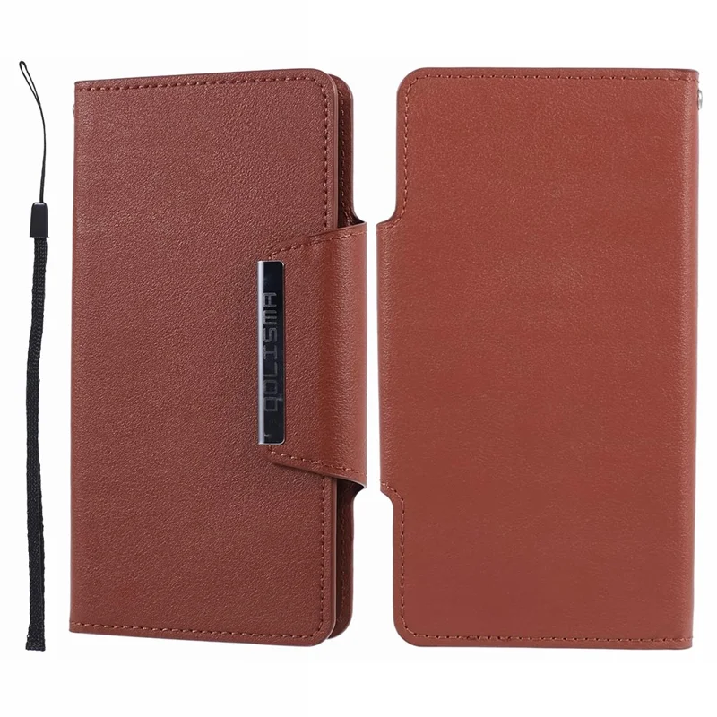 Full Protective Leather Wallet Phone Cover with Detachable Inner for iPhone 13 6.1 inch - Brown