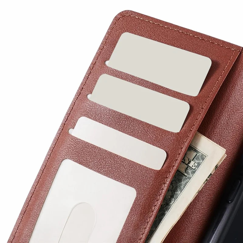 Full Protective Leather Wallet Phone Cover with Detachable Inner for iPhone 13 6.1 inch - Brown