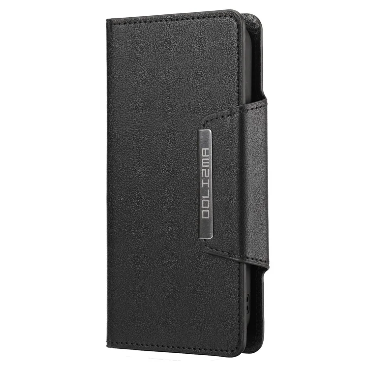 Carteira de Telefone em Couro Ultrafino à Prova de Queda com Interior Destacável para iPhone 13 mini 5.4 polegadas - Preto
