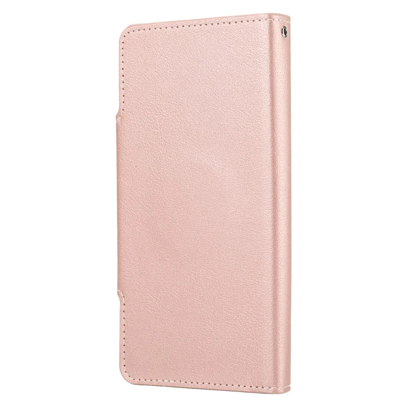 Ultra-thin Drop-proof Leather Wallet Phone Case with Detachable Inner for iPhone 13 mini 5.4 inch - Rose Gold