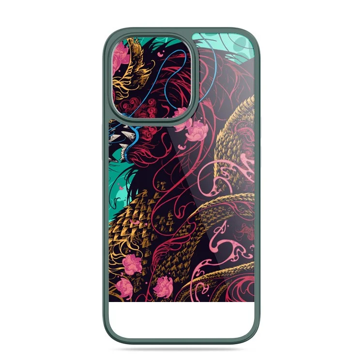 Mutural Transparente Dura PC+TPU Teléfono Slim Light Protective Cover Case Para Iphone 13 6.1 Pulgadas - Verde