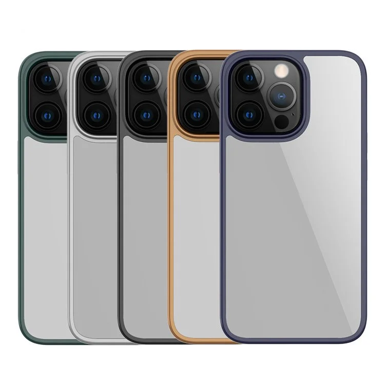 Mutural Transparente Dura PC+TPU Teléfono Slim Light Protective Cover Case Para Iphone 13 6.1 Pulgadas - Verde