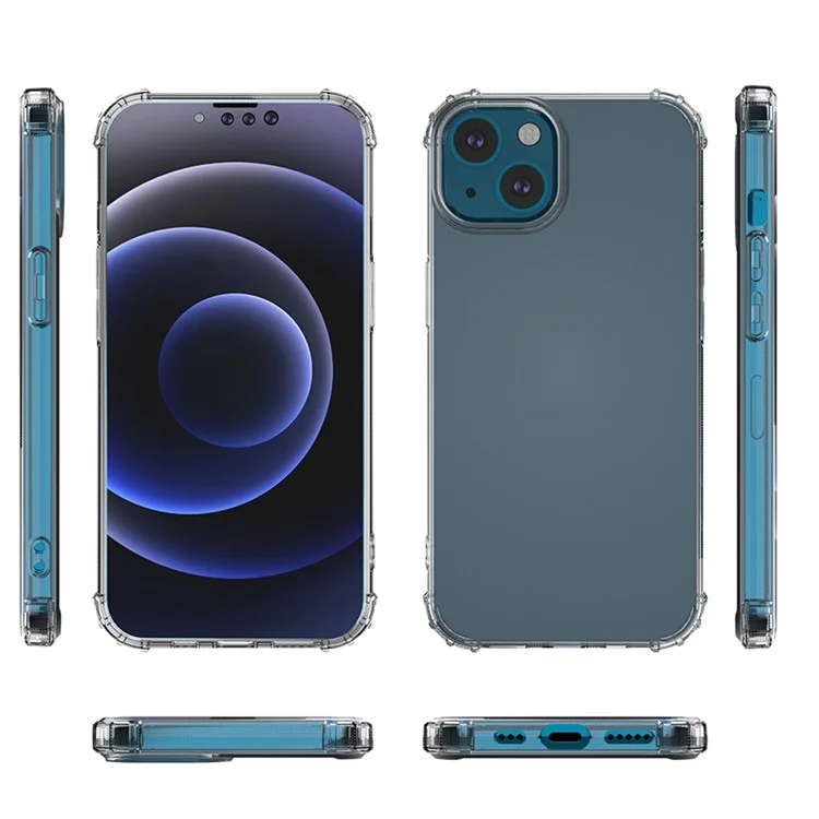 Custodia posteriore per telefono Full Protective Shock-resistant Transparent TPU Anti-fall per iPhone 13 6.1 pollici