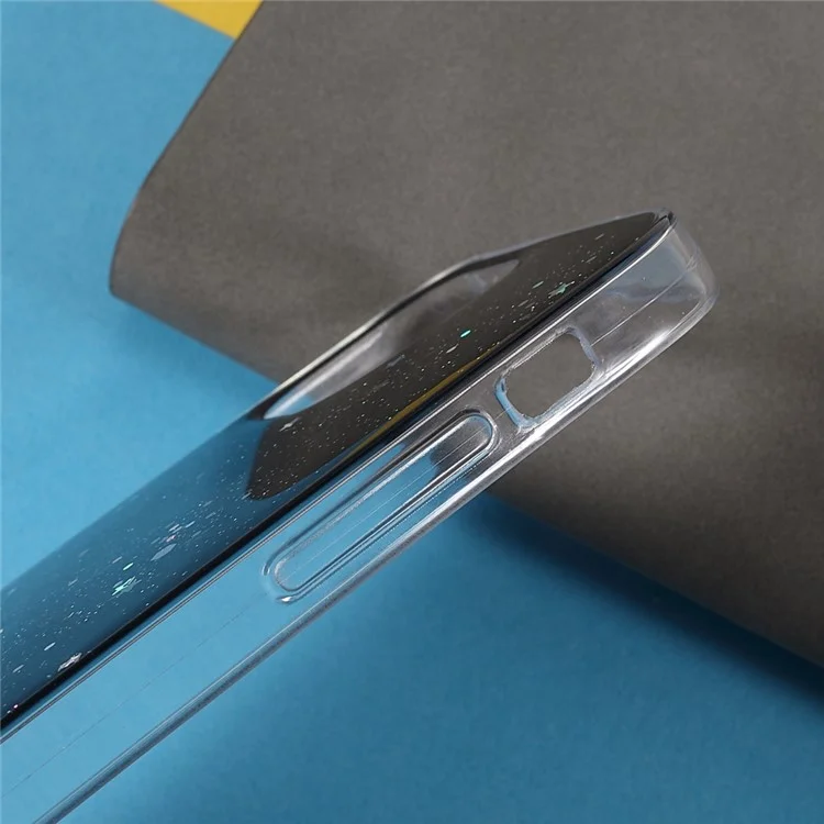Sparkle Starry Sky Thin Light Epoxy Anti Scratch Soft TPU Phone Case Protector für iPhone 13 6.1 Zoll - Schwarz