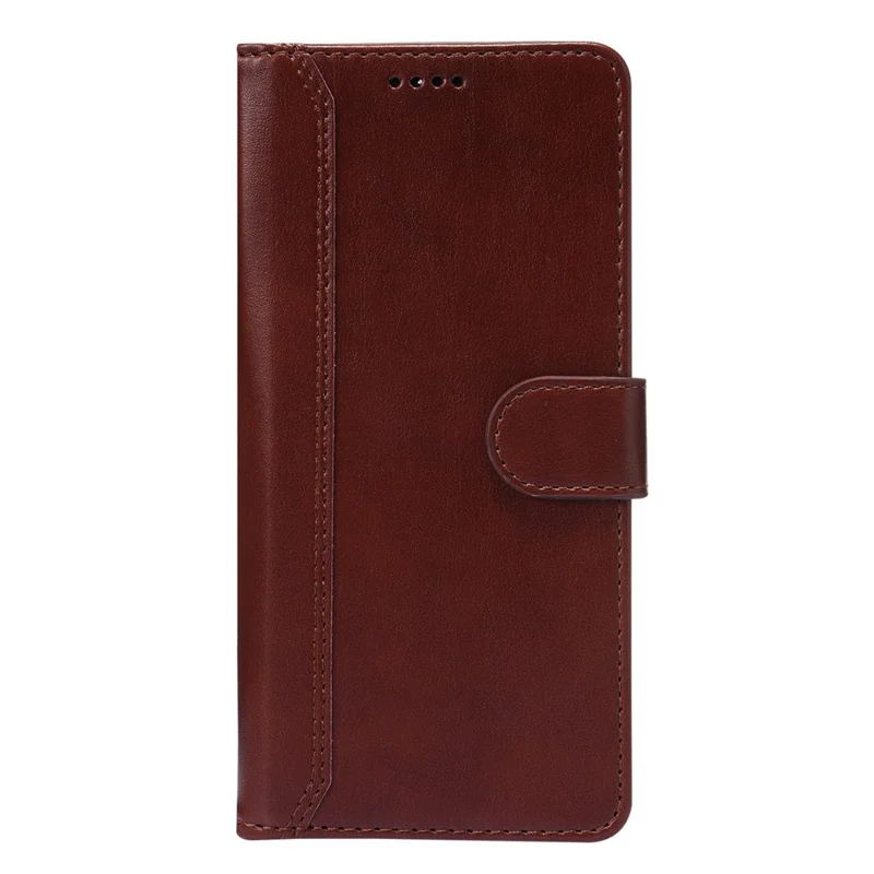 Splicing PU Leather Phone Case Stand Wallet Cover Protector for iPhone 6/SE (2022)/SE (2020)/8/7 - Brown