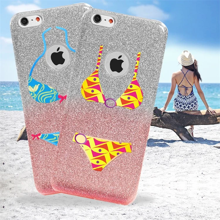 XINCUCO Glittery Bikini TPU PC Back Case for iPhone 6s 6 - Yellow Eyes