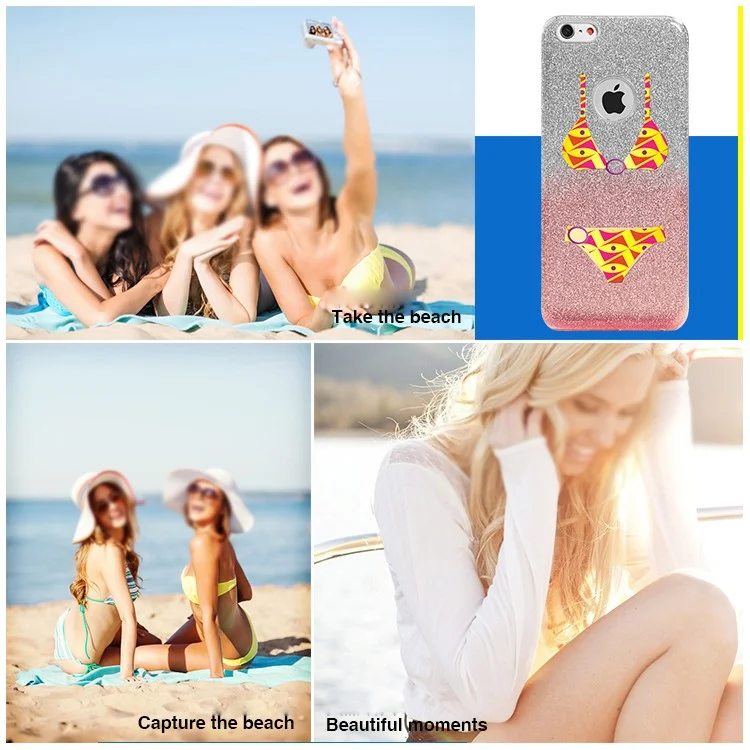 XINCUCO Glittery Bikini TPU PC Back Case for iPhone 6s 6 - Yellow Eyes