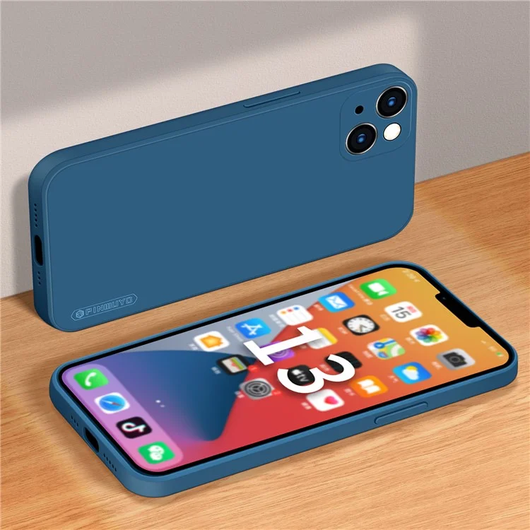 Funda protectora de silicona suave con recortes precisos para iPhone 13 de 6.1 pulgadas - Azul