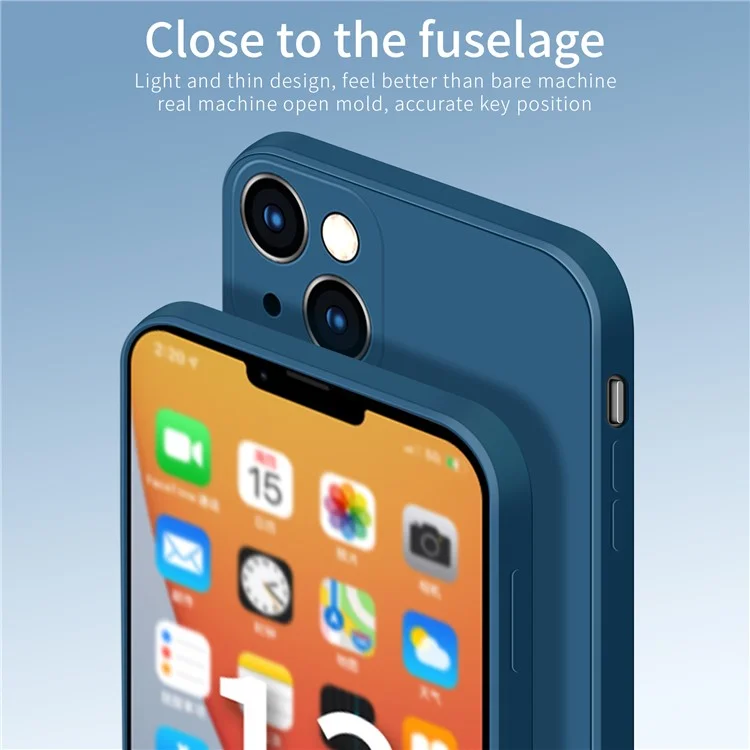 Funda protectora de silicona suave con recortes precisos para iPhone 13 de 6.1 pulgadas - Azul