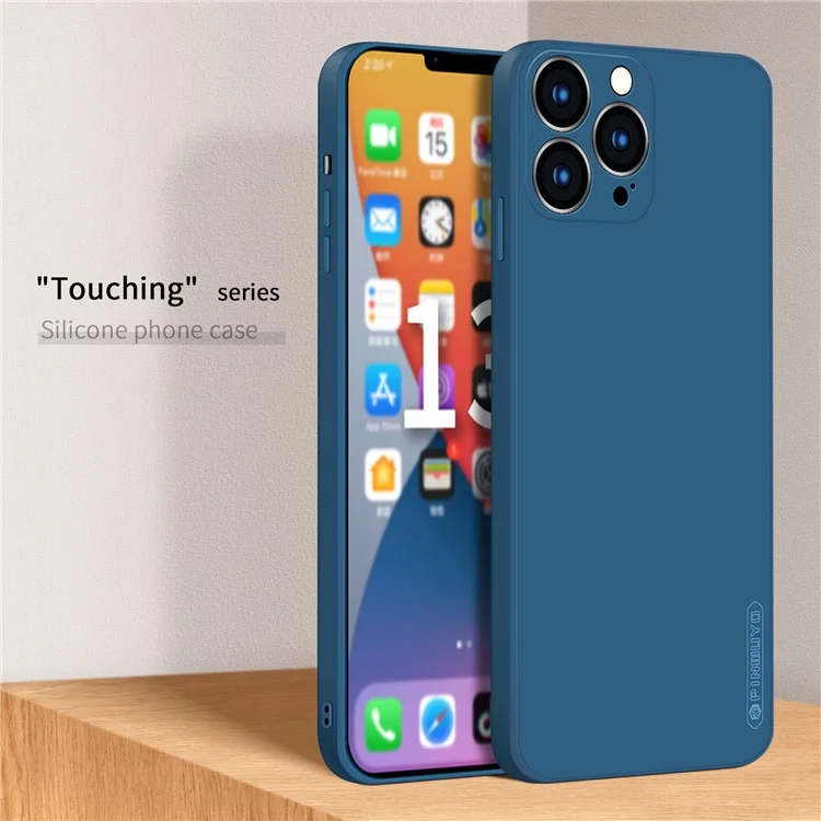 Pinwuyoe-percise Cult-out Soft Silicone Shopbode Shock-resection Shopect Protection Case Для Iphone 13 Pro Max 6,7 Дюйма - Синий