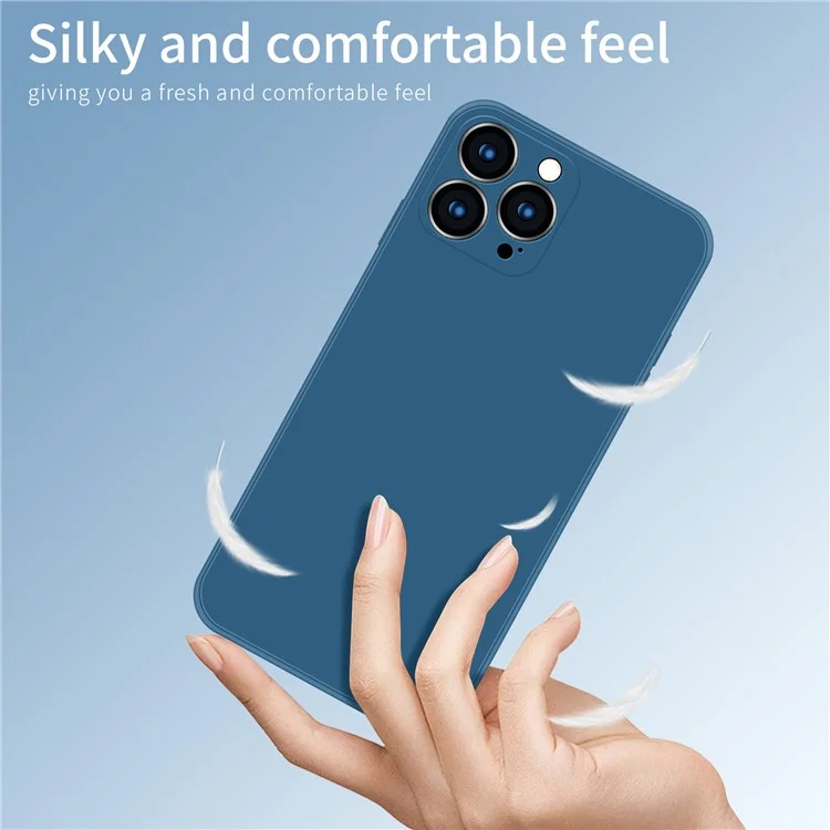 Pinwuyoe-percise Cult-out Soft Silicone Shopbode Shock-resection Shopect Protection Case Для Iphone 13 Pro Max 6,7 Дюйма - Синий