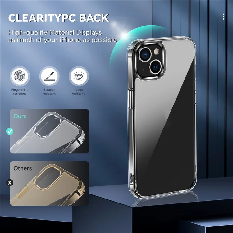 Rugged TPU Shock-Absorption Bumper + Clear PC Back Anti-Drop Cover for iPhone 13 mini 5.4 inch