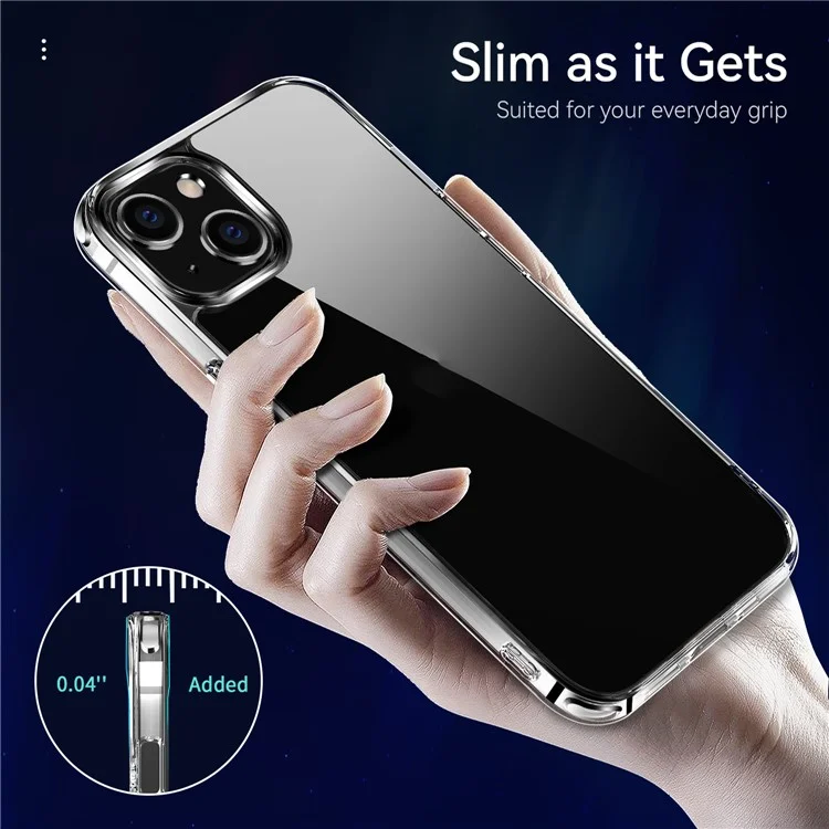 Rugged TPU Shock-Absorption Bumper + Clear PC Back Anti-Drop Cover for iPhone 13 mini 5.4 inch