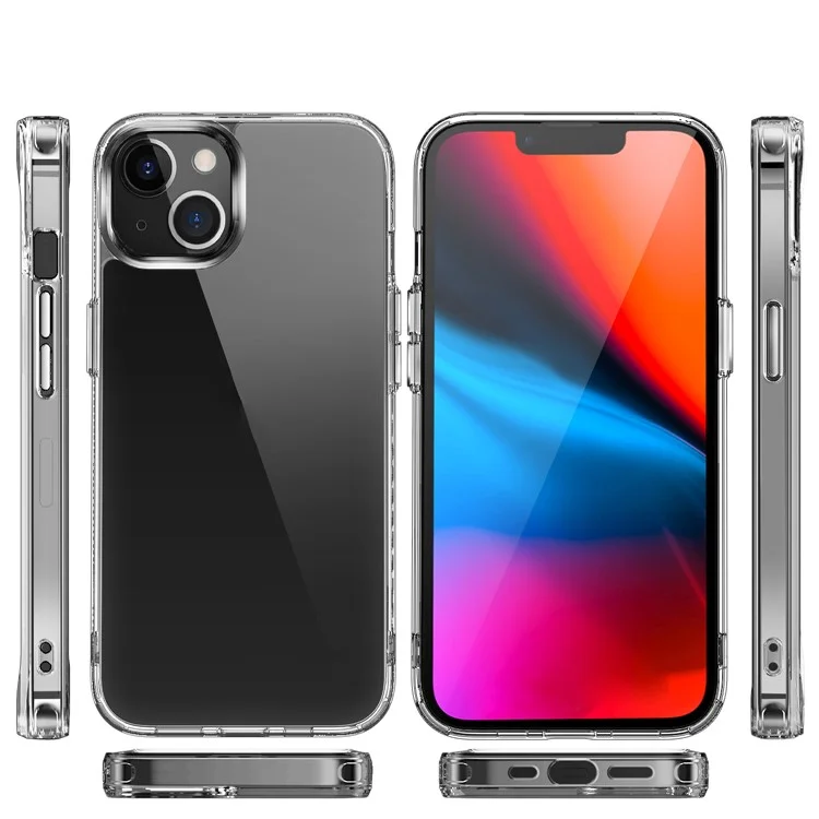Rugged TPU Shock-Absorption Bumper + Clear PC Back Anti-Drop Cover for iPhone 13 mini 5.4 inch