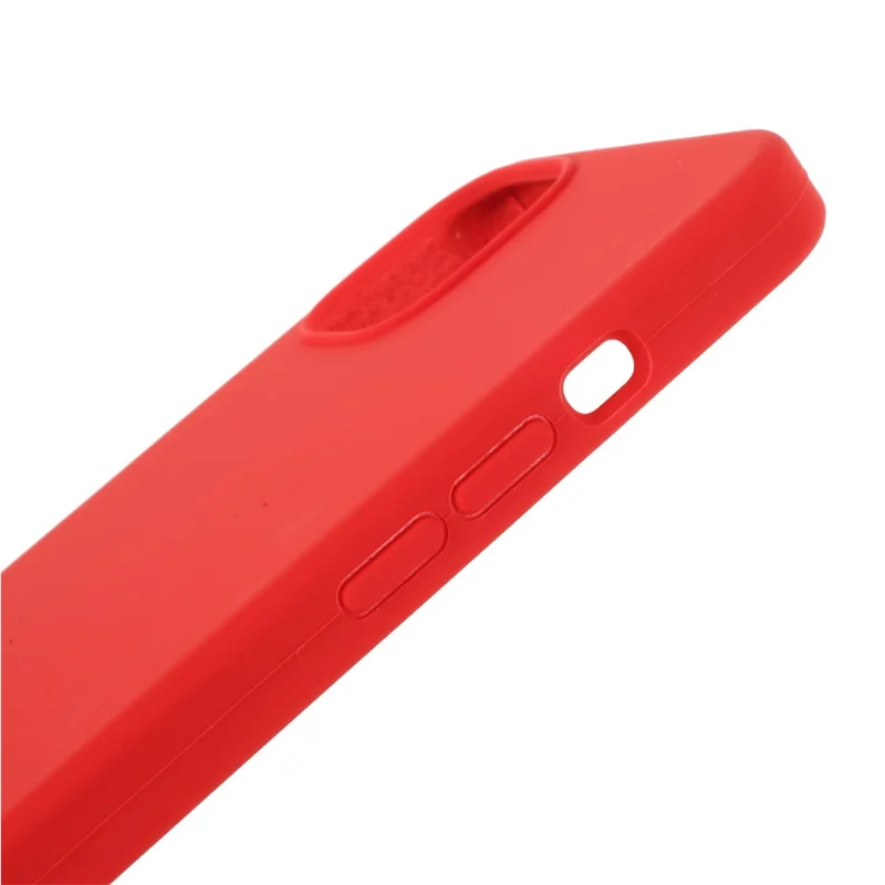 Solid Silicone Slim Shockproof Phone Case with Soft Microfiber Lining for iPhone 13 6.1 inch - Red