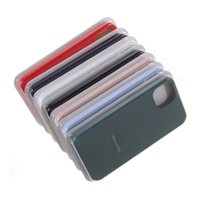 Solid Silicone Slim Shockproof Phone Case with Soft Microfiber Lining for iPhone 13 6.1 inch - Red