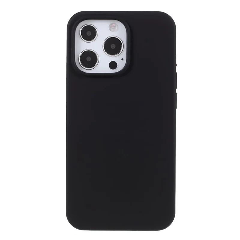 Solid Silicone Silky-Soft Touch Full-Body Protection Shockproof Cover with Soft Microfiber Lining for iPhone 13 Pro 6.1 inch - Black