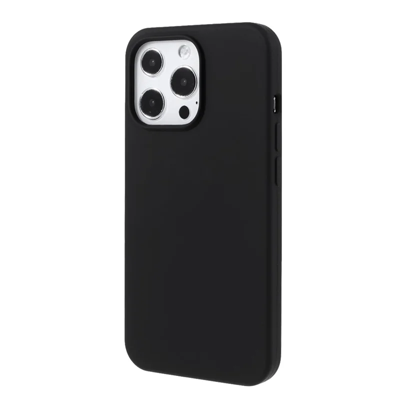 Solid Silicone Silky-Soft Touch Full-Body Protection Shockproof Cover with Soft Microfiber Lining for iPhone 13 Pro 6.1 inch - Black