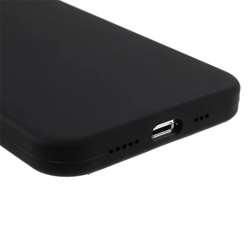 Solid Silicone Silky-Soft Touch Full-Body Protection Shockproof Cover with Soft Microfiber Lining for iPhone 13 Pro 6.1 inch - Black