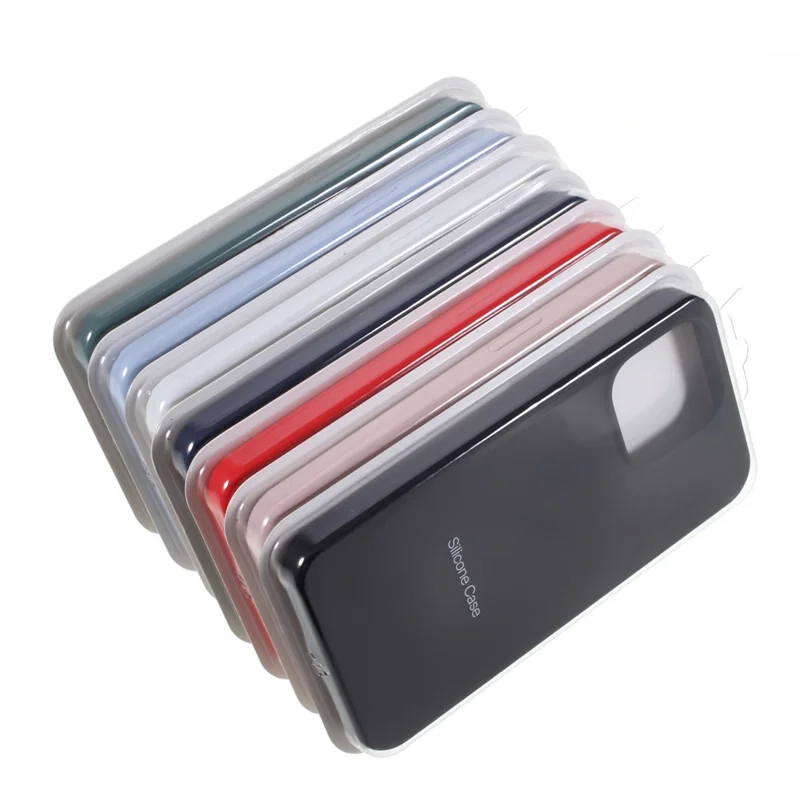 Solid Silicone Silky-Soft Touch Full-Body Protection Shockproof Cover with Soft Microfiber Lining for iPhone 13 Pro 6.1 inch - Black