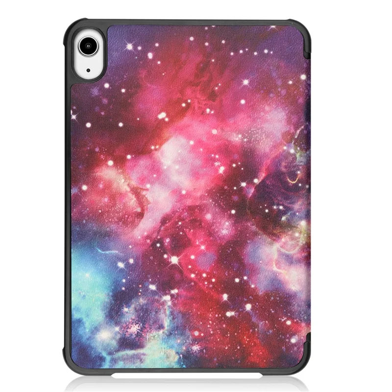 Dreiteiliges Stand-Design Staubschutz-Muster-Druck-Leder-Tablet-Hülle für iPad mini (2024) / mini (2021) – Sternenhimmel