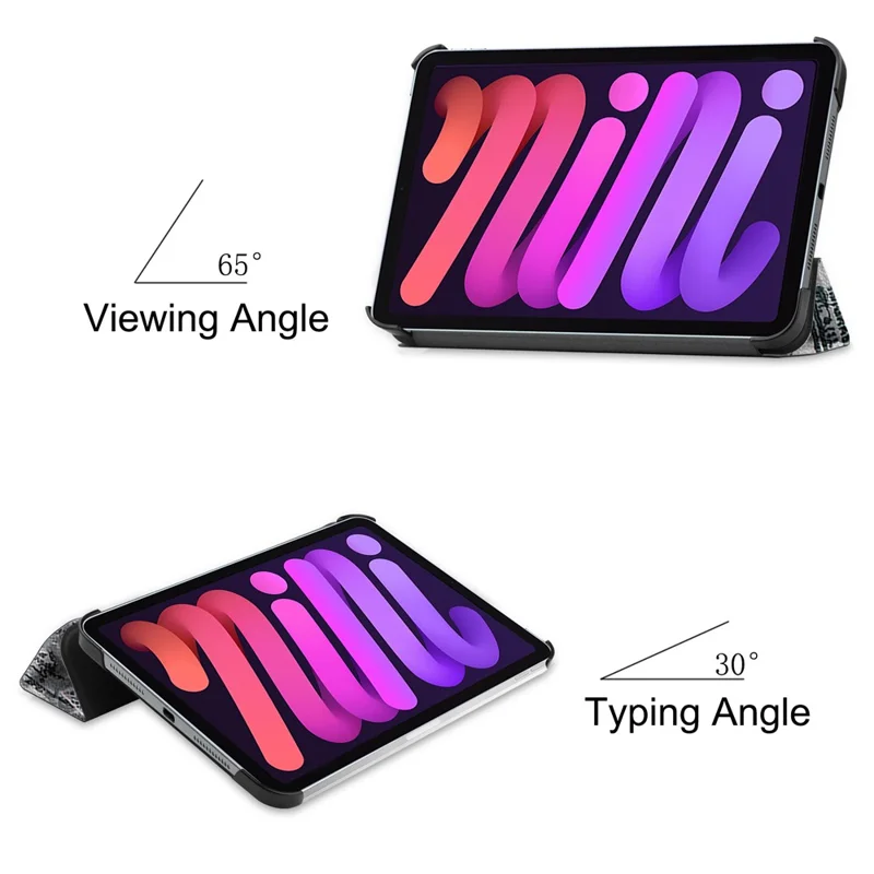 Tri-Fold Stand Design Dustproof Pattern Printing Leather Tablet Case Cover for iPad mini (2024) / mini (2021) - Eiffel Tower