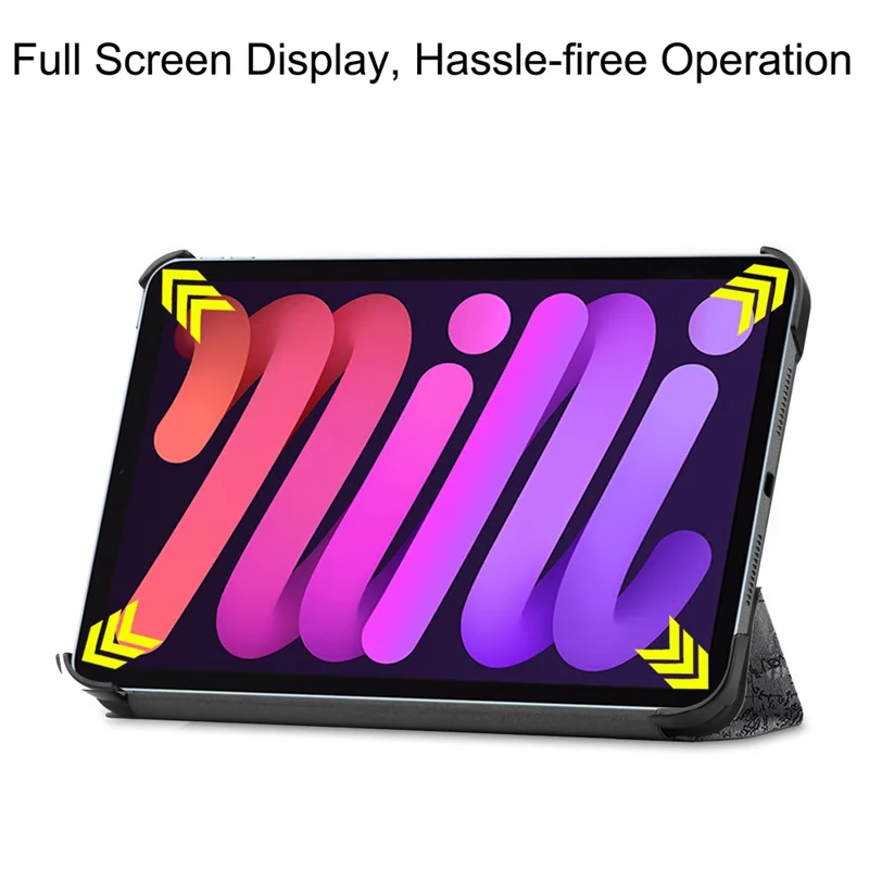 Tri-Fold Stand Design Dustproof Pattern Printing Leather Tablet Case Cover for iPad mini (2024) / mini (2021) - Eiffel Tower