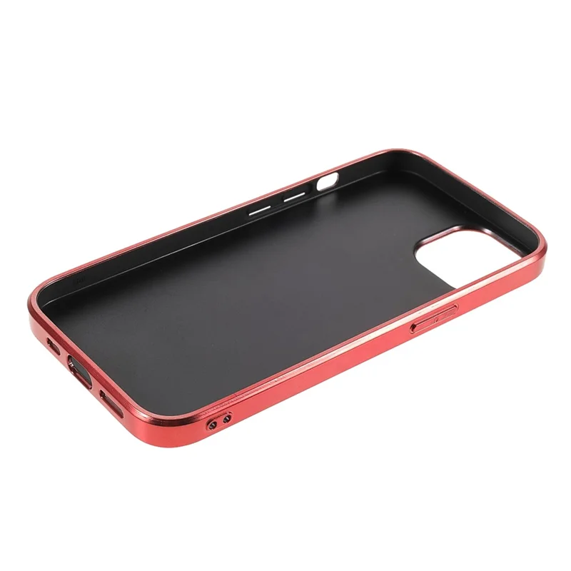 Glitter Bling TPU Electroplating Edge + Hard PC Back Stylish Light Shockproof Phone Cover for iPhone 13 mini 5.4 inch - Red