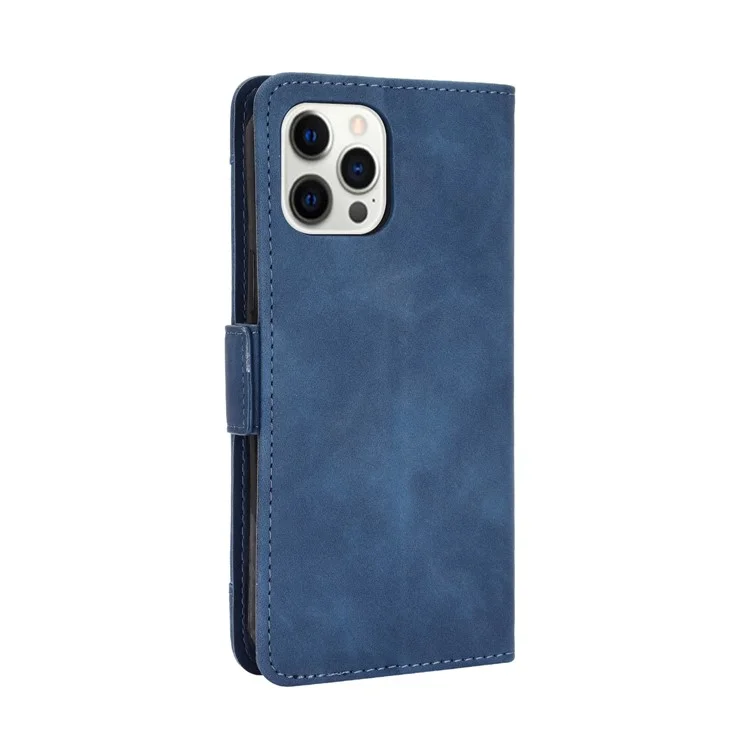Multiple Card Slots Leather Cell Phone Protective Case with Stand and Wallet for iPhone 13 Pro Max 6.7 inch - Blue