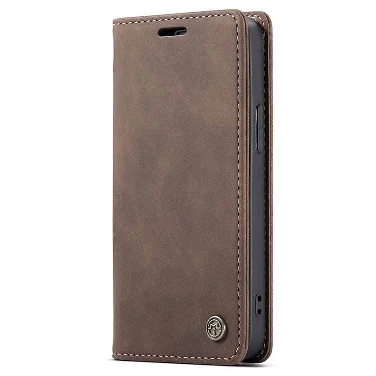 CASEME 013 Series Auto-absorbed Wallet Stand Leather Case for iPhone 13 mini 5.4 inch - Coffee