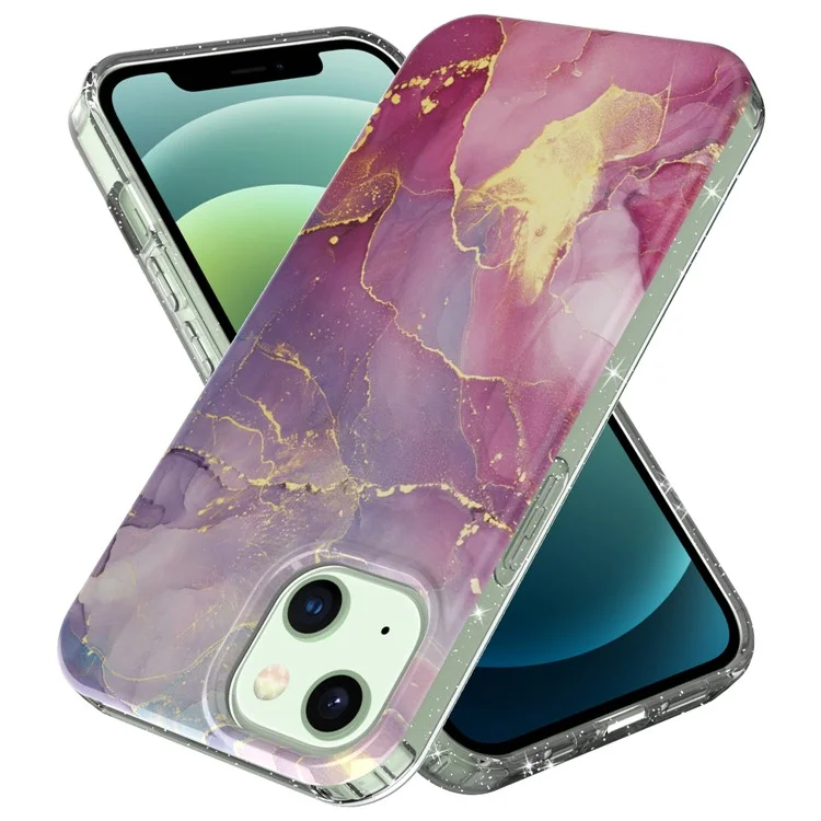 Gw18 Imd Scintillante Arredamento Alimentatore Imd Mobile Marmo Cella Soft Tpu Thone Custodia Per Iphone 13 6,1 Pollici - Stile a.