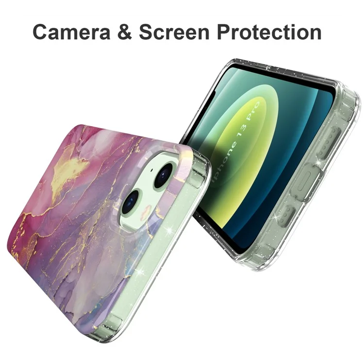 Gw18 Imd Scintillante Arredamento Alimentatore Imd Mobile Marmo Cella Soft Tpu Thone Custodia Per Iphone 13 6,1 Pollici - Stile a.