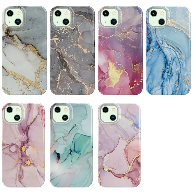 Gw18 Imd Scintillante Arredamento Alimentatore Imd Mobile Marmo Cella Soft Tpu Thone Custodia Per Iphone 13 6,1 Pollici - Stile a.
