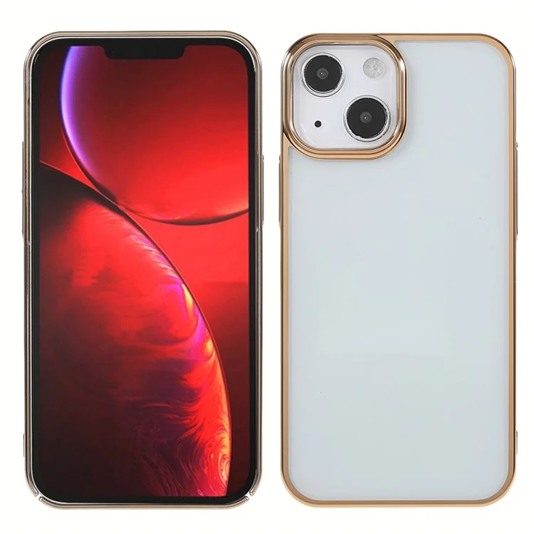 X-LEVEL Light Stylish Electroplating PC Shockproof Slim Phone Cover Case for iPhone 13 mini 5.4 inch - Gold