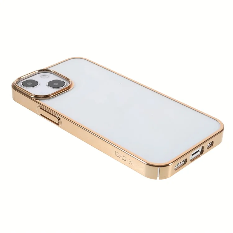 X-LEVEL Light Stylish Electroplating PC Shockproof Slim Phone Cover Case for iPhone 13 mini 5.4 inch - Gold