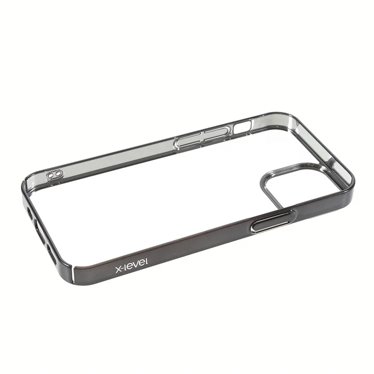 X-LEVEL Light Stylish Electroplating PC Shockproof Slim Phone Cover Case для iPhone 13 mini 5.4 дюйма - Черный