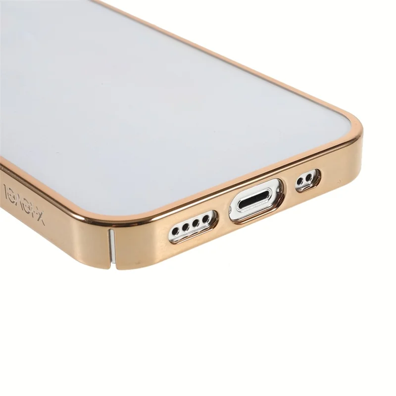X-LEVEL Anti-Scratch Light Thin Electroplating PC Phone Protective Cover Case for iPhone 13 6.1 inch - Gold