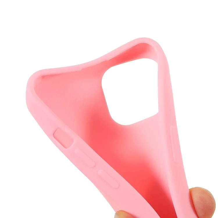 Anti Scratch TPU Phone Case Cover with Adjustable Lanyard for iPhone 13 6.1 inch - Light Pink