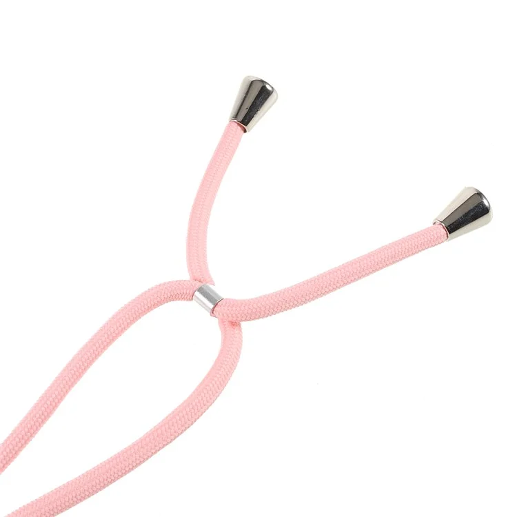 Anti Scratch TPU Phone Case Cover with Adjustable Lanyard for iPhone 13 6.1 inch - Light Pink